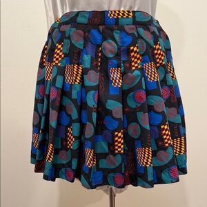 Vintage Pebble Beach Multicolor Geometric Tennis Golf Skirt (sz 12)